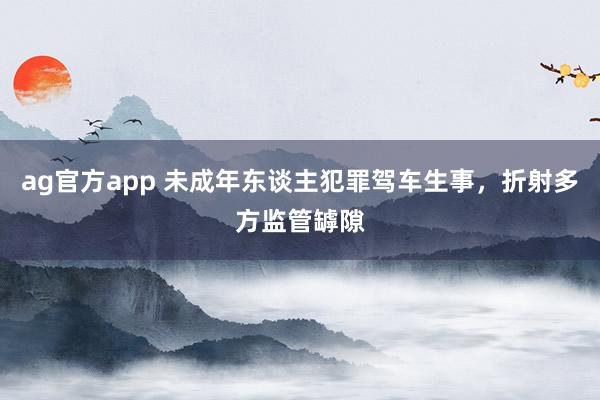 ag官方app 未成年东谈主犯罪驾车生事，折射多方监管罅隙