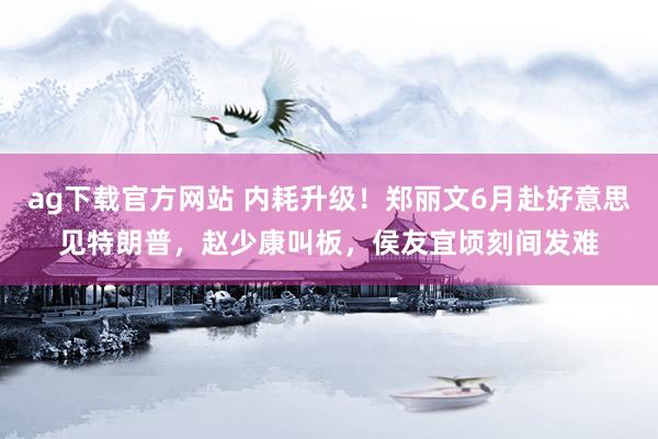 ag下载官方网站 内耗升级！郑丽文6月赴好意思见特朗普，赵少康叫板，侯友宜顷刻间发难