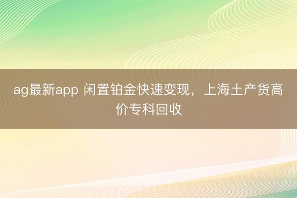 ag最新app 闲置铂金快速变现，上海土产货高价专科回收